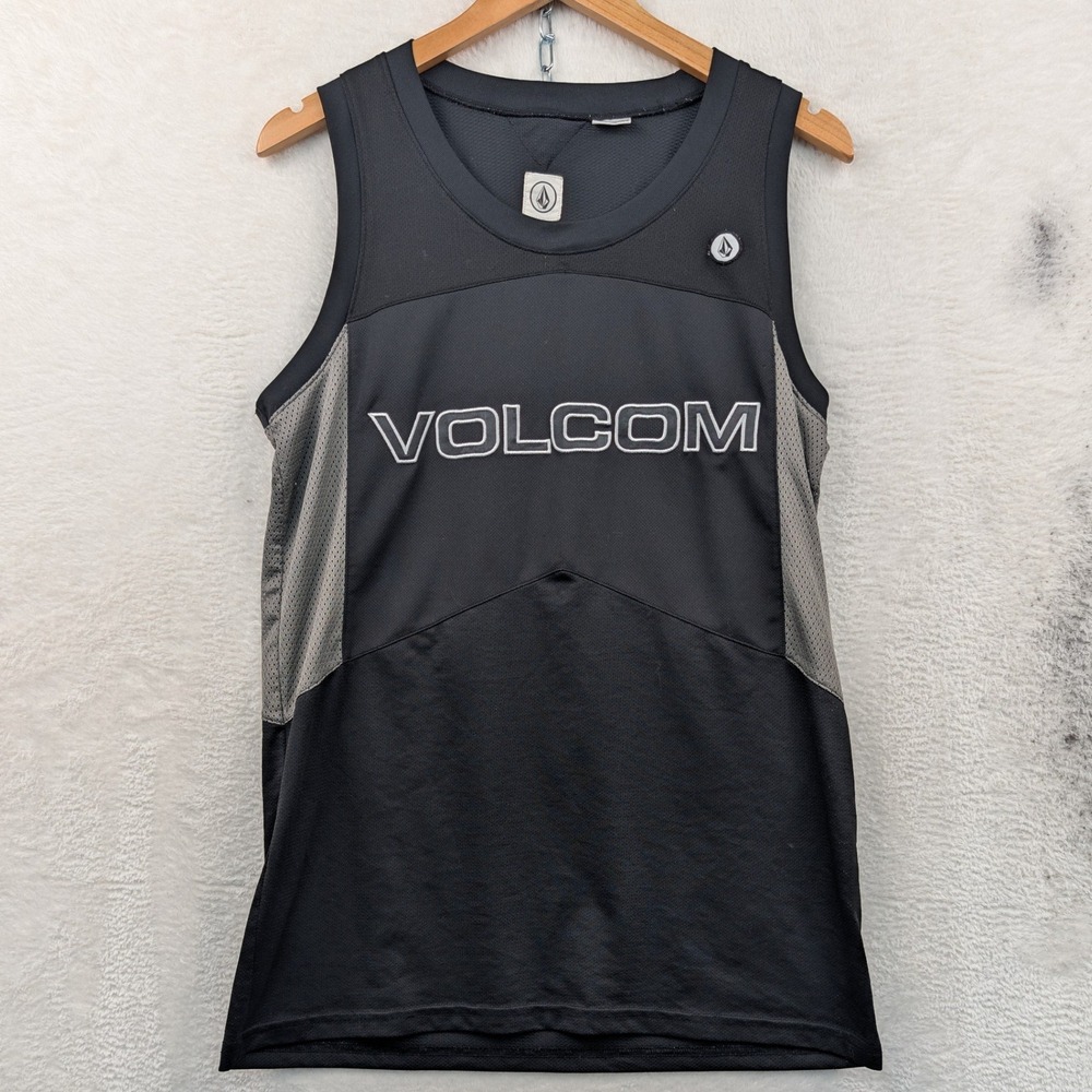 Volcom Basketball Jersey Men's Medium Black Canchola Mesh Skater Athleisure
